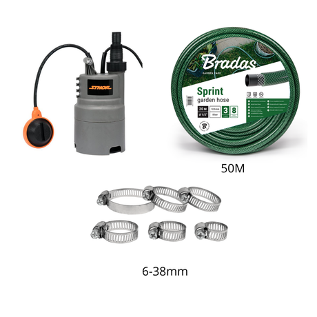 Dompelpomp set voor kelder en bouwtoepassingen